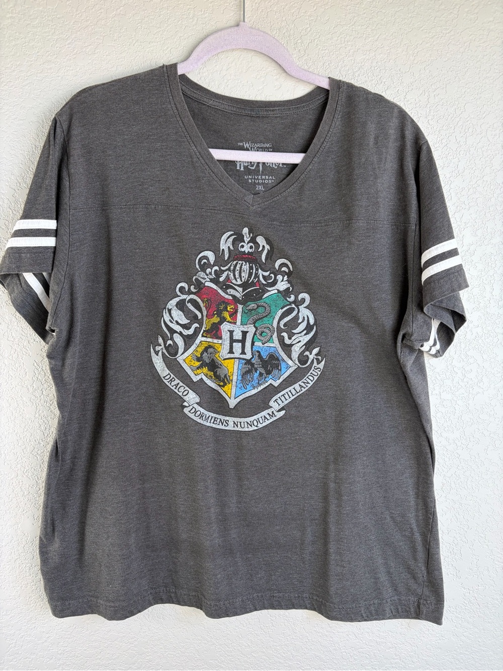 Universal Studios Harry Potter Grey V-Neck Short Sleeve Tee